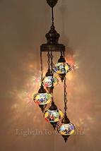 5 Globes Mosaic Chandelier Turkish Tffany Mosaic Lamp Moroccan Mosaic Lighting H - £96.52 GBP