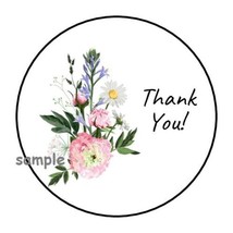 30 Floral Bouquet Thank You Envelope Seals Labels Stickers 1.5&quot; Round Gifts - £6.01 GBP
