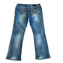 Miss Me Jeans JE8007BR Boot Cut Embellished BLING Flap Pocket 34 x 31 L - £18.34 GBP