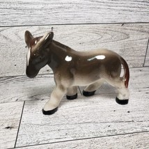 Vintage Gray &amp; Black Ceramic Donkey Burro Figurine Handpainted Made In J... - $180.84 MXN