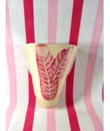 Sweet Vintage Shawnee Art Pottery USA Pink Leaves Blue Trim Wall Pocket ... - £18.68 GBP