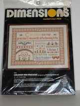 Dimensions 1980 Children Are Precious Counted Cross Stitch Kit #3021 SEALED - $9.99