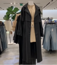 Zara Bnwt 2024. Black Trench Coat Oversize Leather Effect. 1255/811 - £109.86 GBP