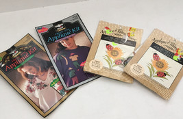 Applique kit lot tulip iron on caribbean dance poinsettia, ribbon weave ... - $19.75