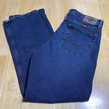 Wrangler Jeans Mens 32x30 Relaxed Boot Blue Medium Wash Stretch Western ... - $19.29