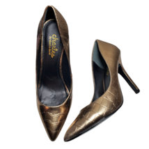 Charles David Womens Maxx Gold Pointed Toe Slip On High Heels Pumps Size... - $49.99