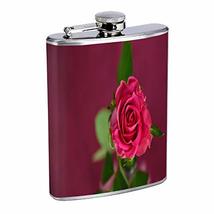 Pink Rose Hip Flask Stainless Steel 8 Oz Silver Drinking Whiskey Spirits Em1 - £7.95 GBP
