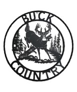 24&quot;Dia Rustic Western Buck Country Mountains Pine Forest Metal Wall Circ... - $54.99