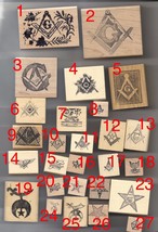 Masonic Rubber stamps Mason Shrine Order Eastern Star Knights Templar various - £8.78 GBP+