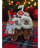  Rudolph The Red Nose Reindeer Plush Baby Slippers Rashti Baby 12-24 Mon... - $272.22 MXN