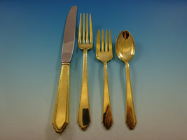 William and Mary Gold by Lunt Sterling Silver Flatware Service Set 12 Vermeil - £3,315.62 GBP