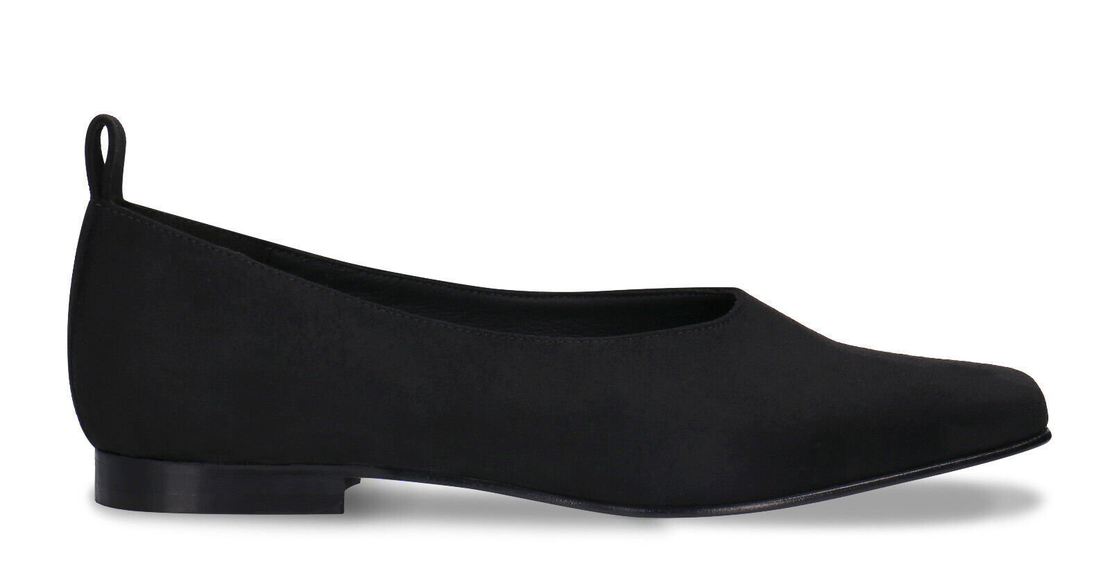 Ballerines véganes chaussures pour femme noir avec talon plat effet daim doublé