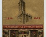 1879 1929 F W Woolworth 5 and 10 Cent Stores 50 Years Booklet  - £27.37 GBP