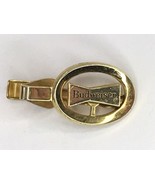 Vintage BUDWEISER Beer Tie Clip Clasp Gold Tone Bar Open Circle - $15.00