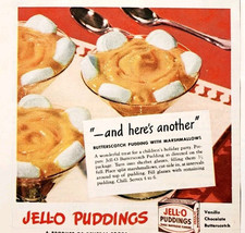 1943 Jell-O Pudding Butterscotch Recipe Advertisement Gelatin Desserts D... - €17,05 EUR