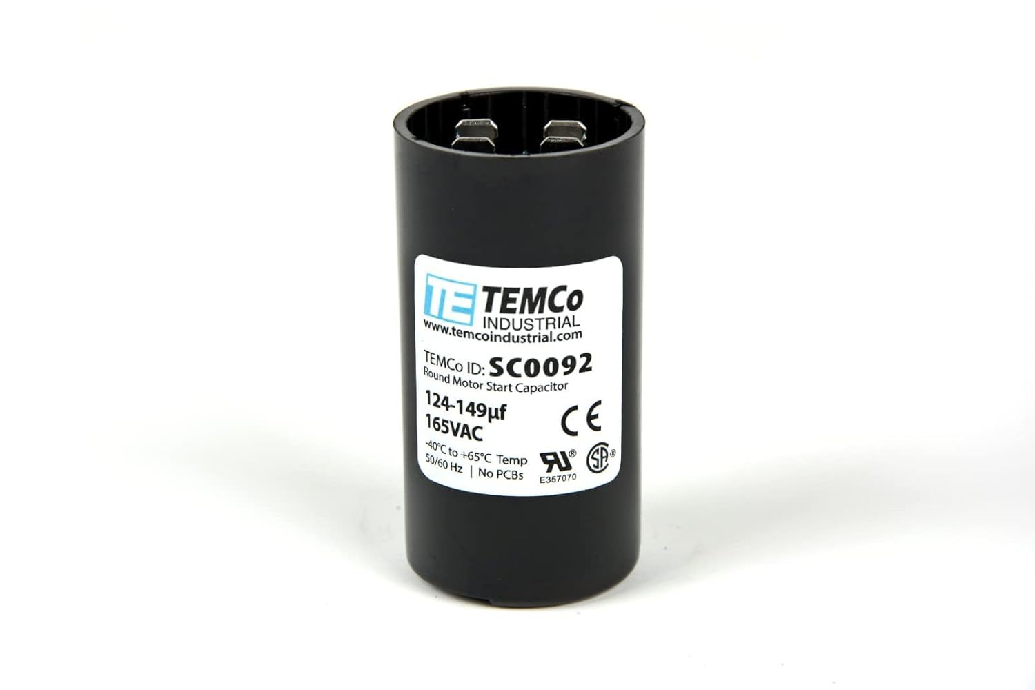 Temco 124-149 Uf/Mfd 165 Vac Volts Round Start Capacitor 50/60 Hz Ac Ele... - $33.94