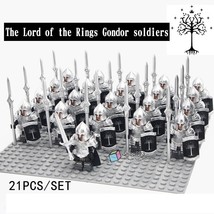 21pcs/set Aragorn Gondor Soldiers with Spear Armor Lord of the Rings Minifigures - £29.10 GBP