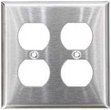 Morris 83220 430 Wall Plate, Duplex Receptacle, 2 Gang, Stainless Steel - $8.42