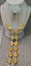 Vintage Ornate Articulated Bib Necklace Squares Filigree 10&quot; drop Screw ... - £113.90 GBP