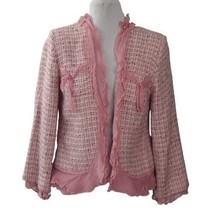 Hale Bob Pink Tweed Jacket Womens 6 - £23.91 GBP