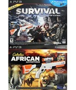 NEW PS3 Cabela&#39;s DOUBLE GUN BUNDLE Shadows of Katmai + African Adventure... - $84.10