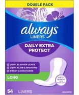 Always Anti-Bunch Xtra Protection Daily Panty Liners Long Unscented 54 C... - $182.44 MXN