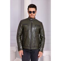 Vinci The Argento Green Leather Jacket image 2