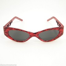 Red Sexy Librarian Sunglasses Red Frame Costume Accessory Uv 400 Protection - £7.84 GBP