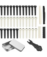 Acoustic Guitar Bridge Pins Ivory Black 36-Pack Bridge Pin Puller Remove... - $22.37 CAD