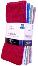 18 Multi Colored 100% all cotton WASHCLOTHS 11&quot; x 11&quot; Red White Blue Gre... - $599.87 MXN