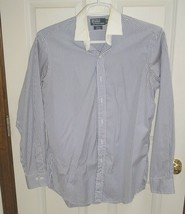 Polo Medium 15½ Striped Long Sleeve Shirt Button Down - $10.98