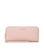 New Michael Kors Jet Set Large Travel Continental Wallet Logo Powder Blush - $69.66