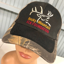 Rocky Mountain Elk Foundation Camo Realtree Strapback Baseball Hat Cap - £12.28 GBP