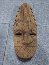 Old carved wooden mask. Quetzalcoatl, Mayan culture - £197.80 GBP