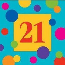 Birthday Dots Age 21 Lunch Napkins (16) - $1.21
