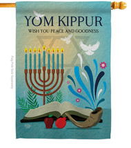 Greeting Yom Kippur House Flag 28 X40 Double-Sided Banner - £29.51 GBP