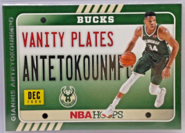 2020-2021 Panini NBA Hoops Giannis Antetokounmpo Vanity Plates Label #9 Bucks - £1.49 GBP