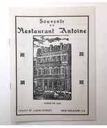 SOUVENIR DU RESTAURANT ANTOINE NEW ORLEANS, LA - VINTAGE HISTORY BOOKLET... - $8.00