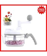 Manual Food Chopper with 420 Stainless Steel Blades - 3-Cup Easy Clean D... - $68.85 CAD