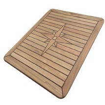 Teak Table Top Square With Nautic Star 650*650/800*800mm Marine Boat RV ... - £216.32 GBP