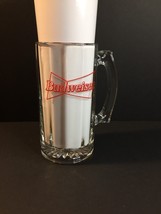 Vintage Budweiser Beer Mug Clear Heavy Glass &quot;King Of Beers&quot; - £8.99 GBP