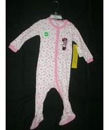 Disney Minnie Mouse Footed Snap Front Soft Pajamas Girls Size 12 MO New W/T - £11.75 GBP