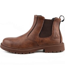 Maven Unisex Brown Waterproof Slip-On Steel Toe Boots US Size M-8 / US W-9.5 - £44.08 GBP