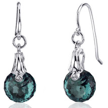 Sterling Silver 11 Carats Simulated Alexandrite Snail Cut Earrings - £70.35 GBP