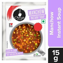 3 x Ching&#39;s Secret Manchow Instant Soup 12 grams  0.42 oz Pouch Vegetarian India - £6.38 GBP
