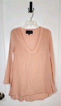 Vanessa Mooney L.A. Sustainable Silk Crepe de Chine Tunic Blouse Peach P... - $25.00