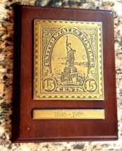 Avon Statue of Liberty Centennial Stamp Wooden Wall Plaque Interior Home... - $7.87