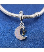 2023 Winter Release Two-tone Key &amp; Moon Dangle Charm 762985 - £14.22 GBP