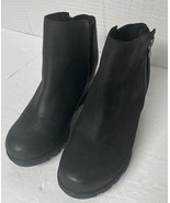 Sorel Joan of Arctic Wedge III Zip Chelsea Boot Black Leather Women’s Si... - $1,041.11 MXN