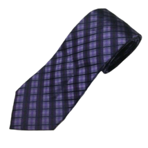 Calvin Klein 100% Silk Plaid Tie Purple Color - £17.42 GBP